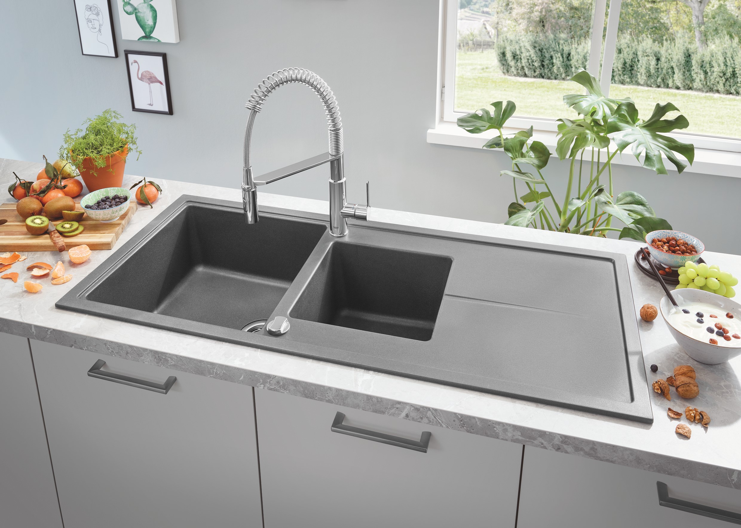 Baterie bucatarie Grohe 30361000, bucatarie Get, tip comanda monocomanda, marime extra inalta, forma pipa tip c, crom [9]