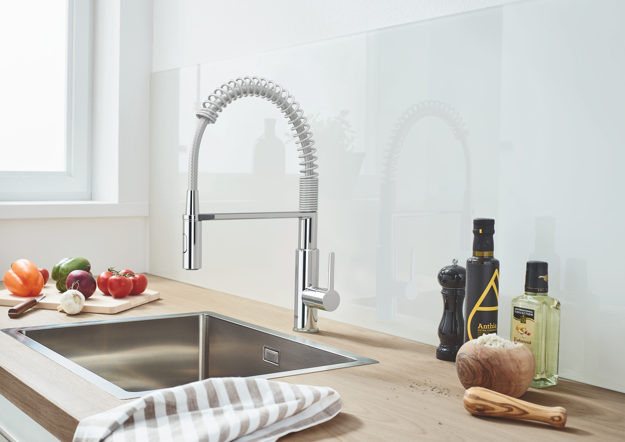 Baterie bucatarie Grohe 30361000, bucatarie Get, tip comanda monocomanda, marime extra inalta, forma pipa tip c, crom [1]