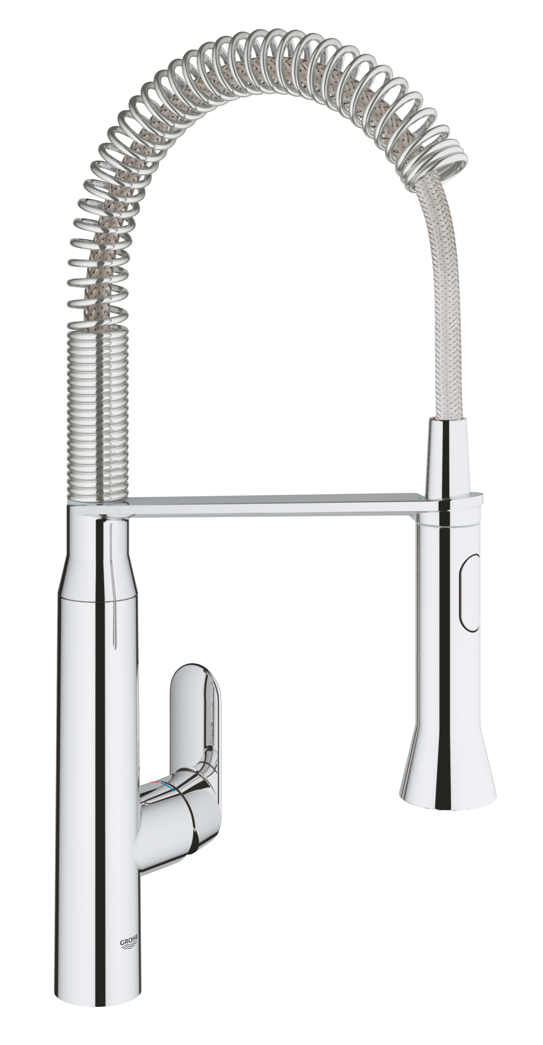 Baie - Baterie bucatarie Grohe 31379000, K7, tip comanda monocomanda, marime extra inalta, forma pipa tip c, crom