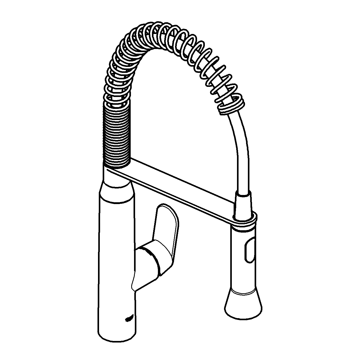 Baterie bucatarie Grohe 31379000, K7, tip comanda monocomanda, marime extra inalta, forma pipa tip c, crom [6]