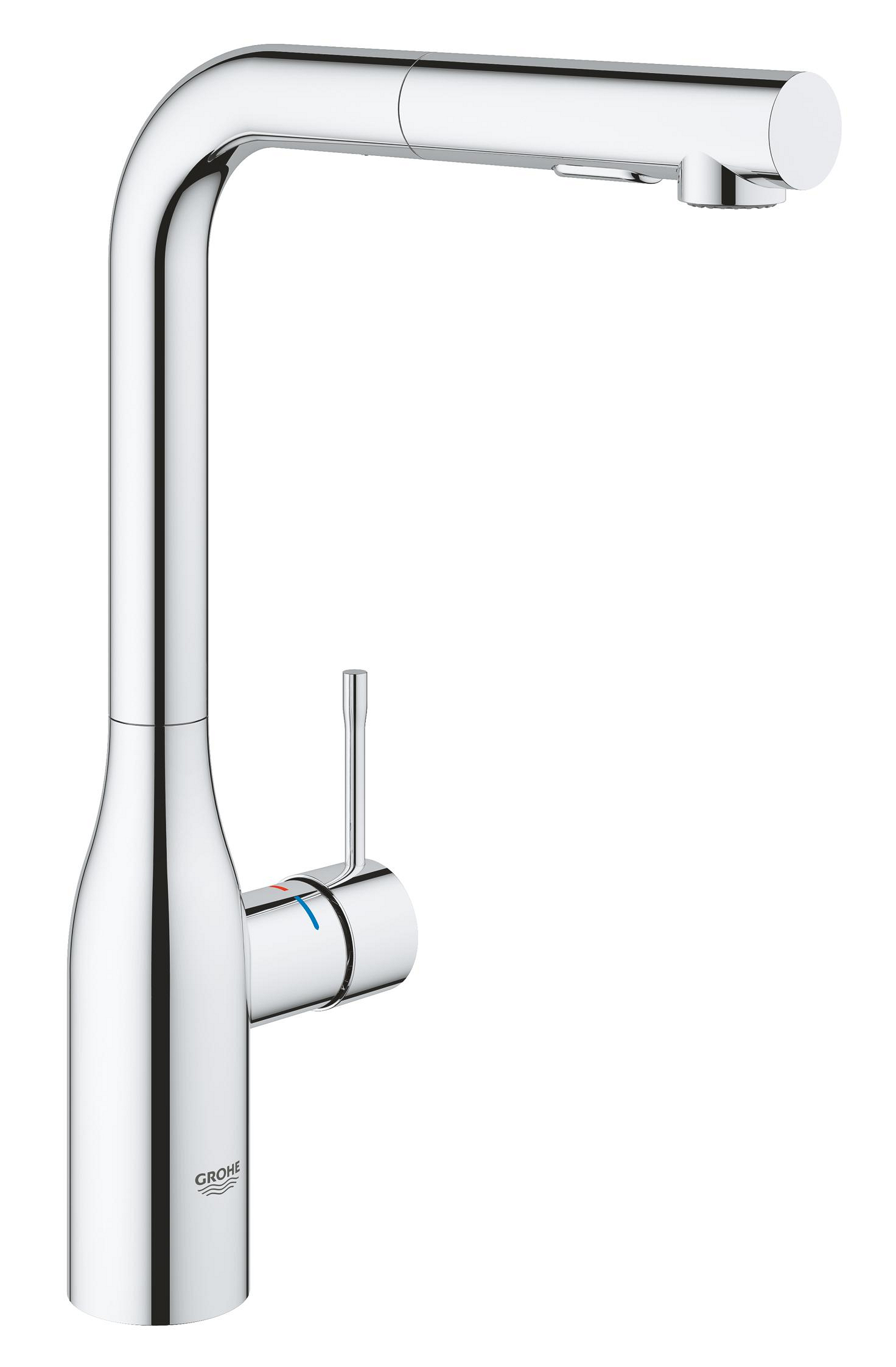 Baie - Baterie bucatarie Grohe 30432000, Accent, tip comanda monocomanda, marime inalta, forma pipa tip l, crom