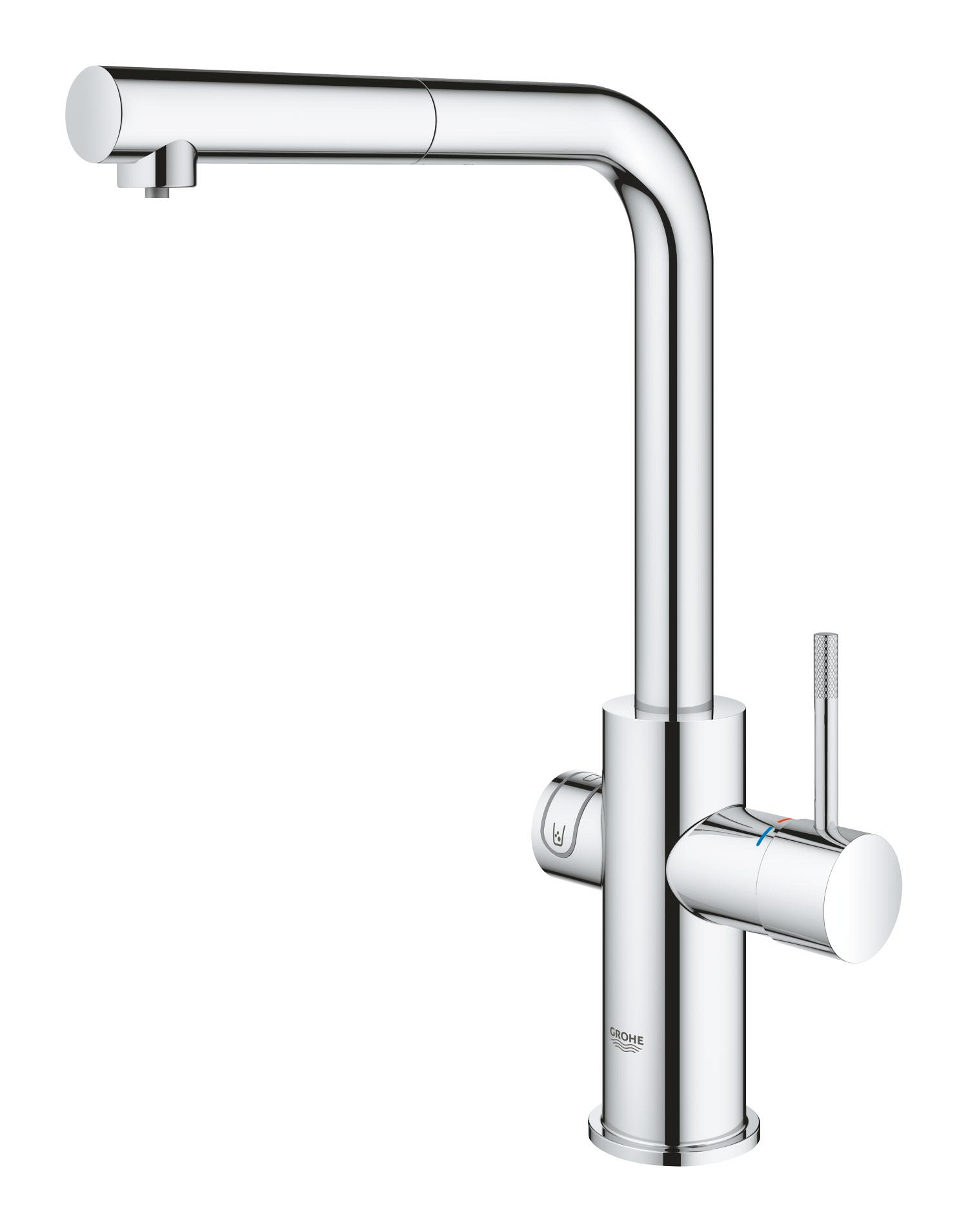 Baterie bucatarie Grohe 1010720001, Blue Home, tip comanda dubla comanda, forma pipa tip l, marime inalta, crom [2]