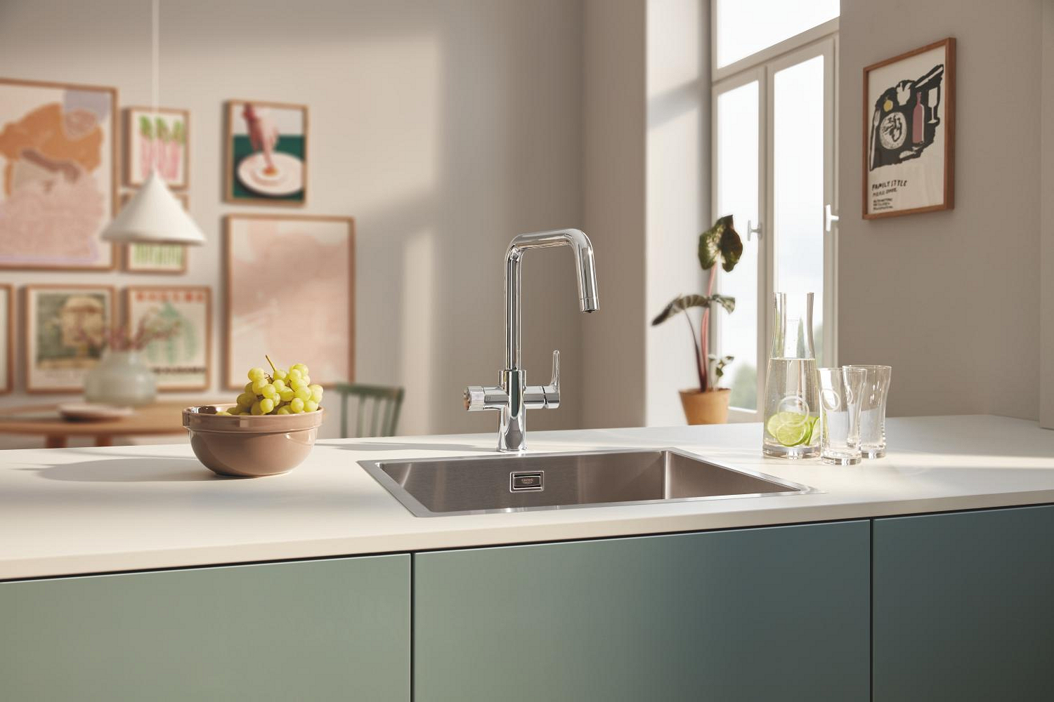 Baterie cu filtrare Grohe 30584000, bucatarie Blue Pure Eurosmart, tip comanda dubla comanda, marime inalta, crom [3]