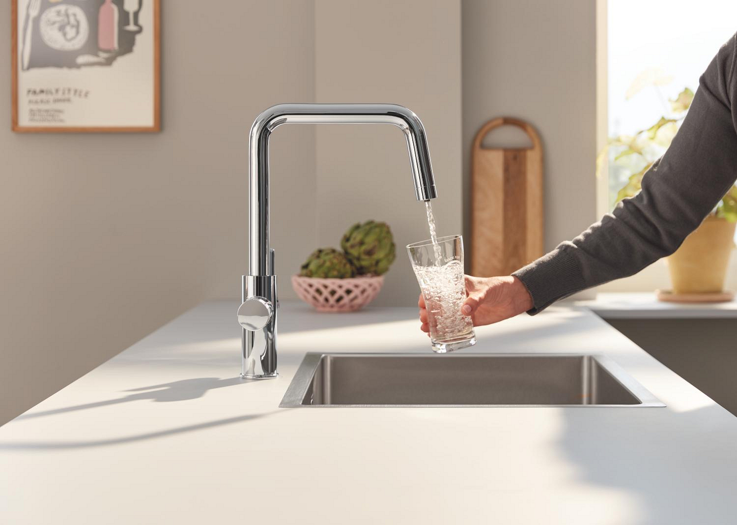Baterie cu filtrare Grohe 30583000, bucatarie Blue Pure Eurosmart, tip comanda dubla comanda, marime inalta, crom [1]