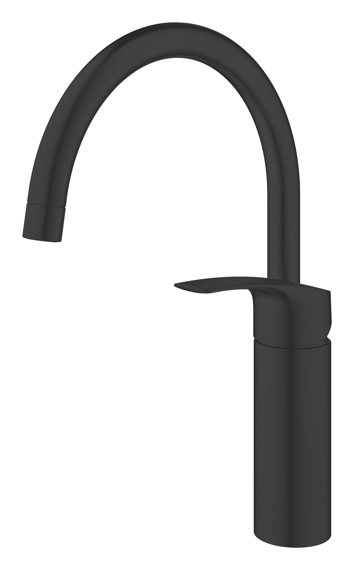 Baterie bucatarie Grohe 332022433, Eurosmart, tip comanda monocomanda, marime inalta, forma pipa tip c, negru [3]