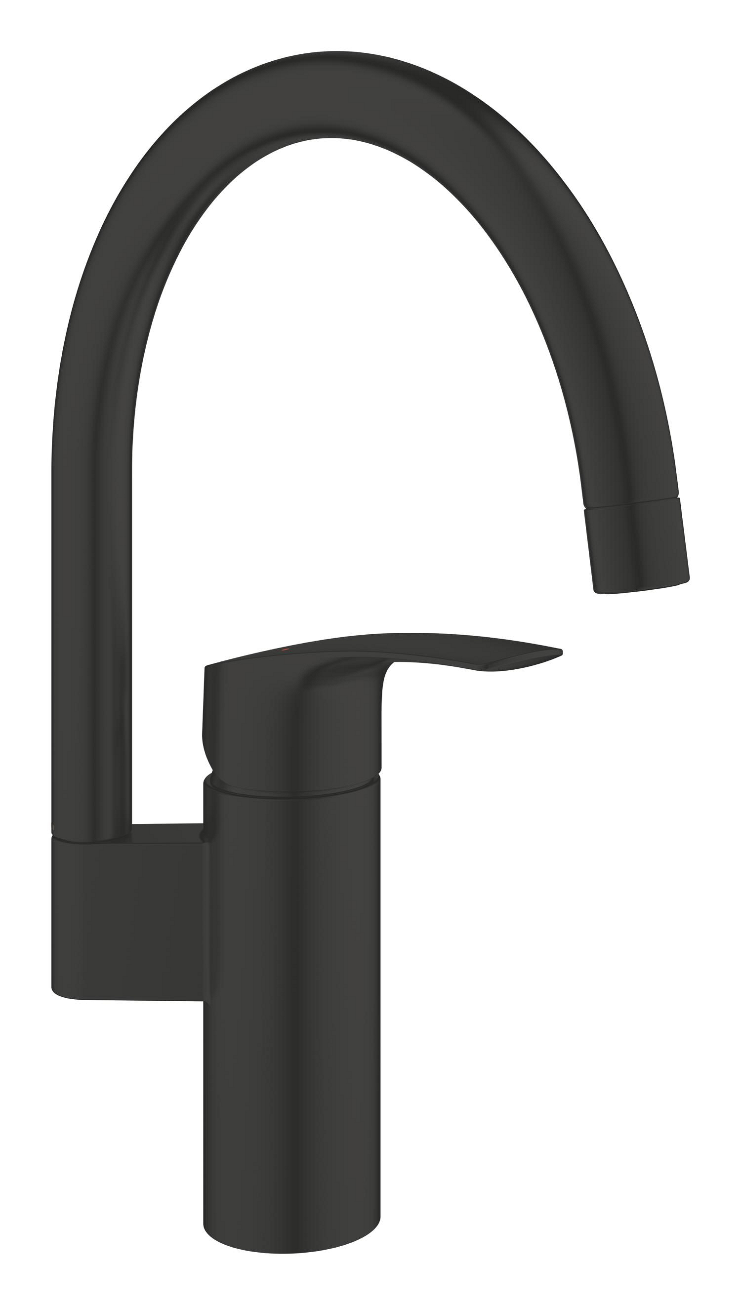 Baterii sanitare - Baterie bucatarie Grohe 332022433, Eurosmart, tip comanda monocomanda, marime inalta, forma pipa tip c, negru