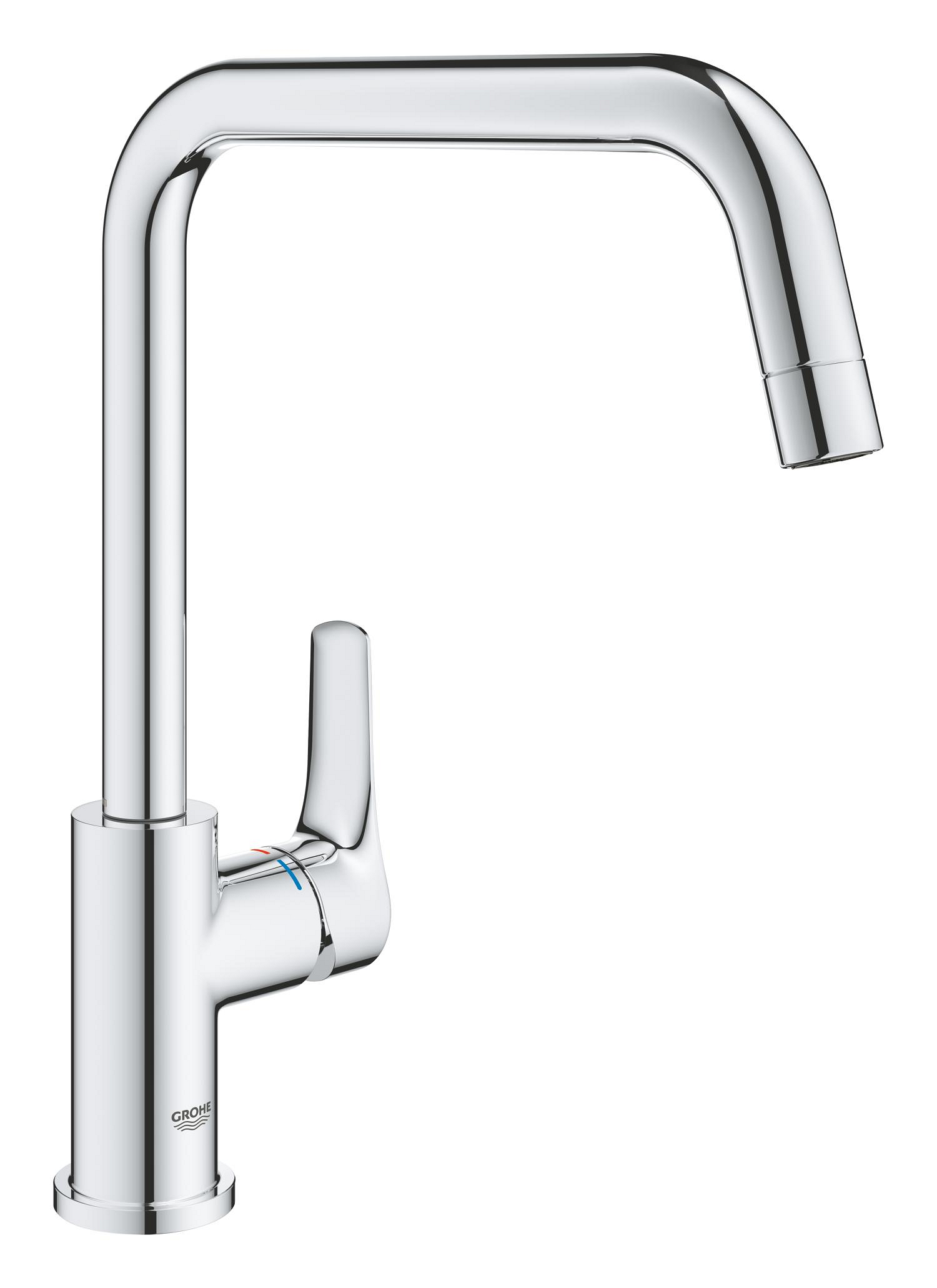 Baie - Baterie bucatarie Grohe 30618000, Eurosmart, tip comanda monocomanda, marime inalta, forma pipa tip u, crom