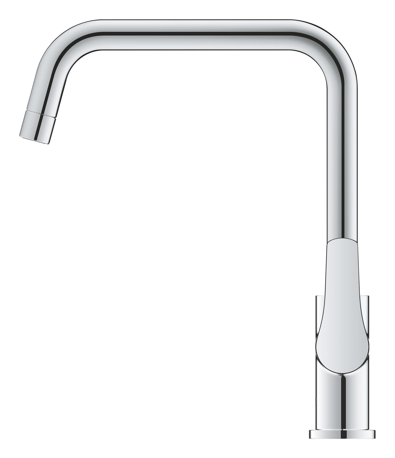 Baterie bucatarie Grohe 30618000, Eurosmart, tip comanda monocomanda, marime inalta, forma pipa tip u, crom [3]