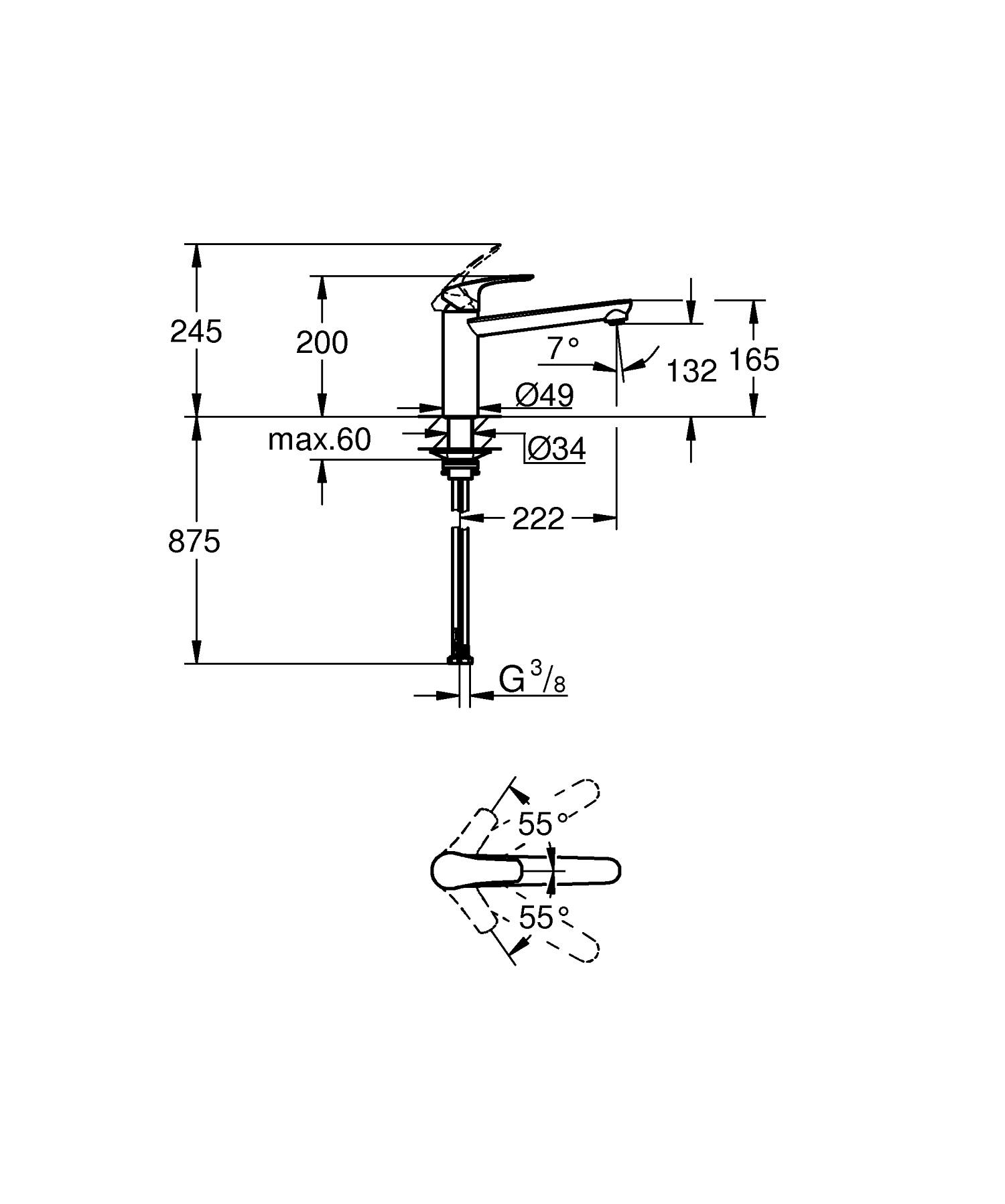 Baterie bucatarie Grohe 30617000, Eurosmart, tip comanda monocomanda, marime medie, forma pipa tip l, crom [5]