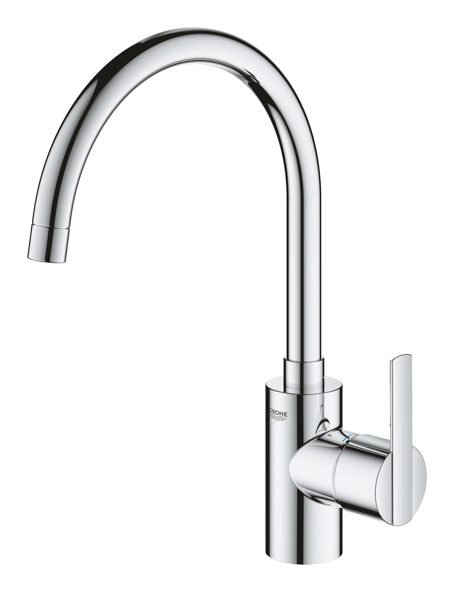 Baterie bucatarie Grohe 32670002, Feel, tip comanda monocomanda, marime inalta, forma pipa tip c, crom [1]