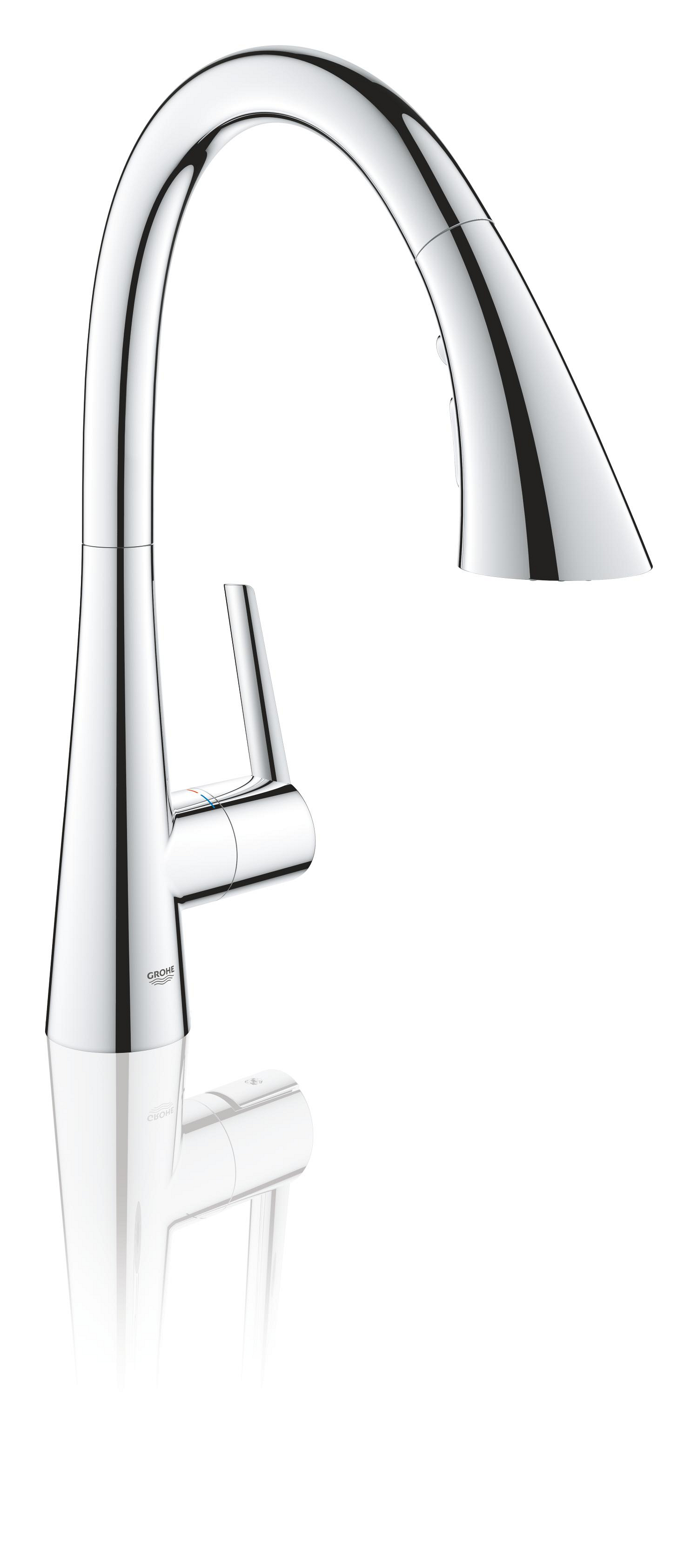 Baterie bucatarie Grohe 30440000, Scala, tip comanda monocomanda, marime inalta, forma pipa tip c, crom [5]