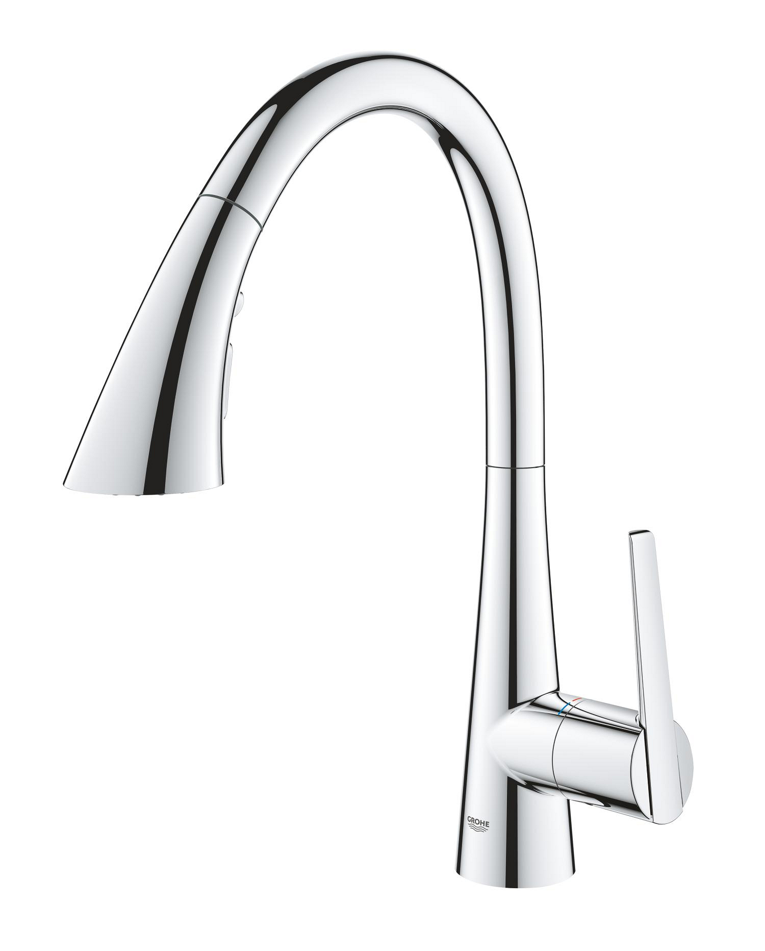 Baterie bucatarie Grohe 30440000, Scala, tip comanda monocomanda, marime inalta, forma pipa tip c, crom [1]