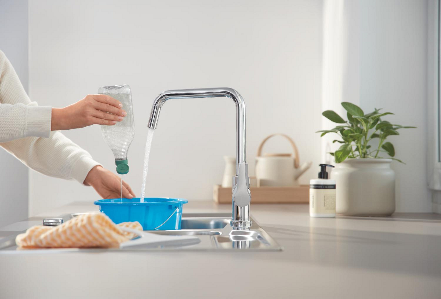 Baterie bucatarie Grohe 30630000, Start, tip comanda monocomanda, marime inalta, forma pipa tip u, crom [4]