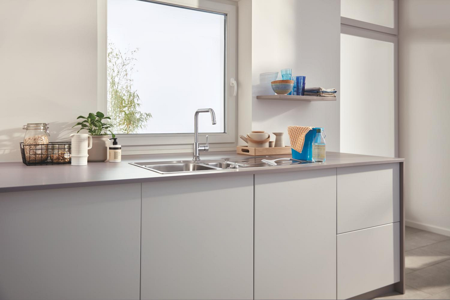 Baterie bucatarie Grohe 30630000, Start, tip comanda monocomanda, marime inalta, forma pipa tip u, crom [5]