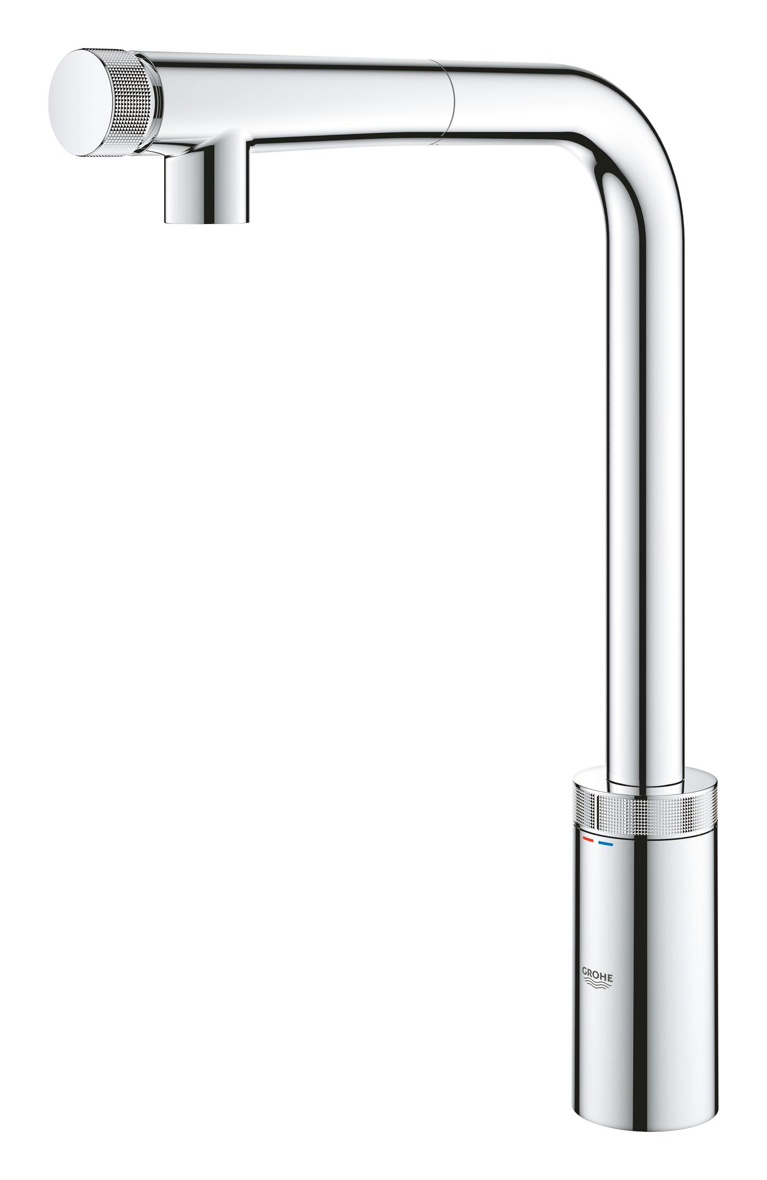 Baterie bucatarie Grohe 30443000, Vento, tip comanda dubla comanda, marime inalta, forma pipa tip l, crom [1]