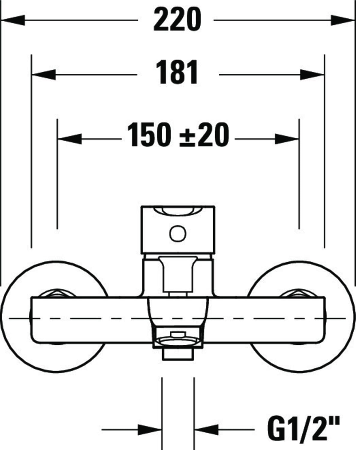 Baterie cada Duravit A15230001010, A.1, montaj pe perete, tip incastrare aparent, tip comanda monocomanda, crom [3]