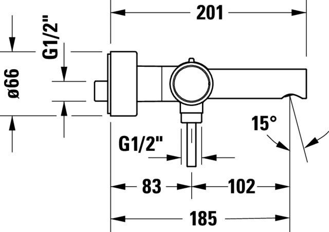 Baterie cada Duravit CE5230000010, Circle, montaj pe perete, tip incastrare aparent, tip comanda monocomanda, crom [4]