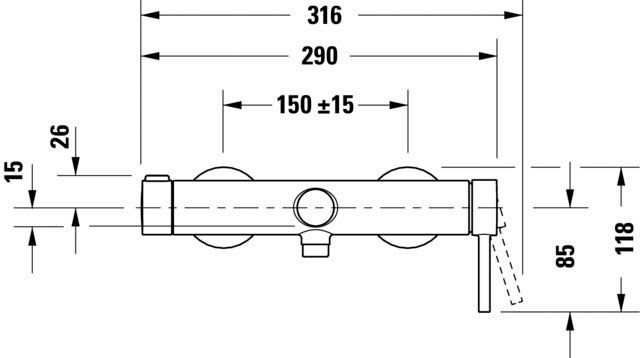 Baterie cada Duravit CE5230000010, Circle, montaj pe perete, tip incastrare aparent, tip comanda monocomanda, crom [5]