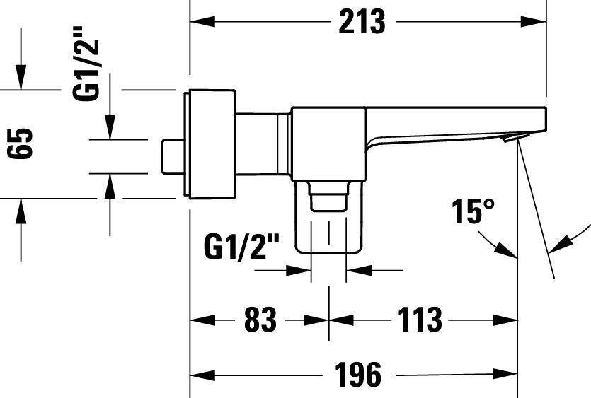 Baterie cada Duravit MH5230000010, Manhattan, montaj pe perete, tip incastrare aparent, tip comanda monocomanda, crom [4]