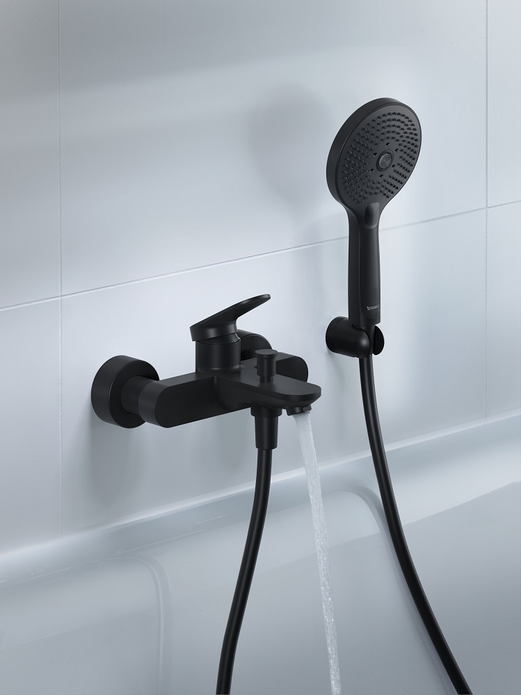 Baterie cada Duravit WA5230000046, Wave, montaj pe perete, tip incastrare aparent, tip comanda monocomanda, negru [2]