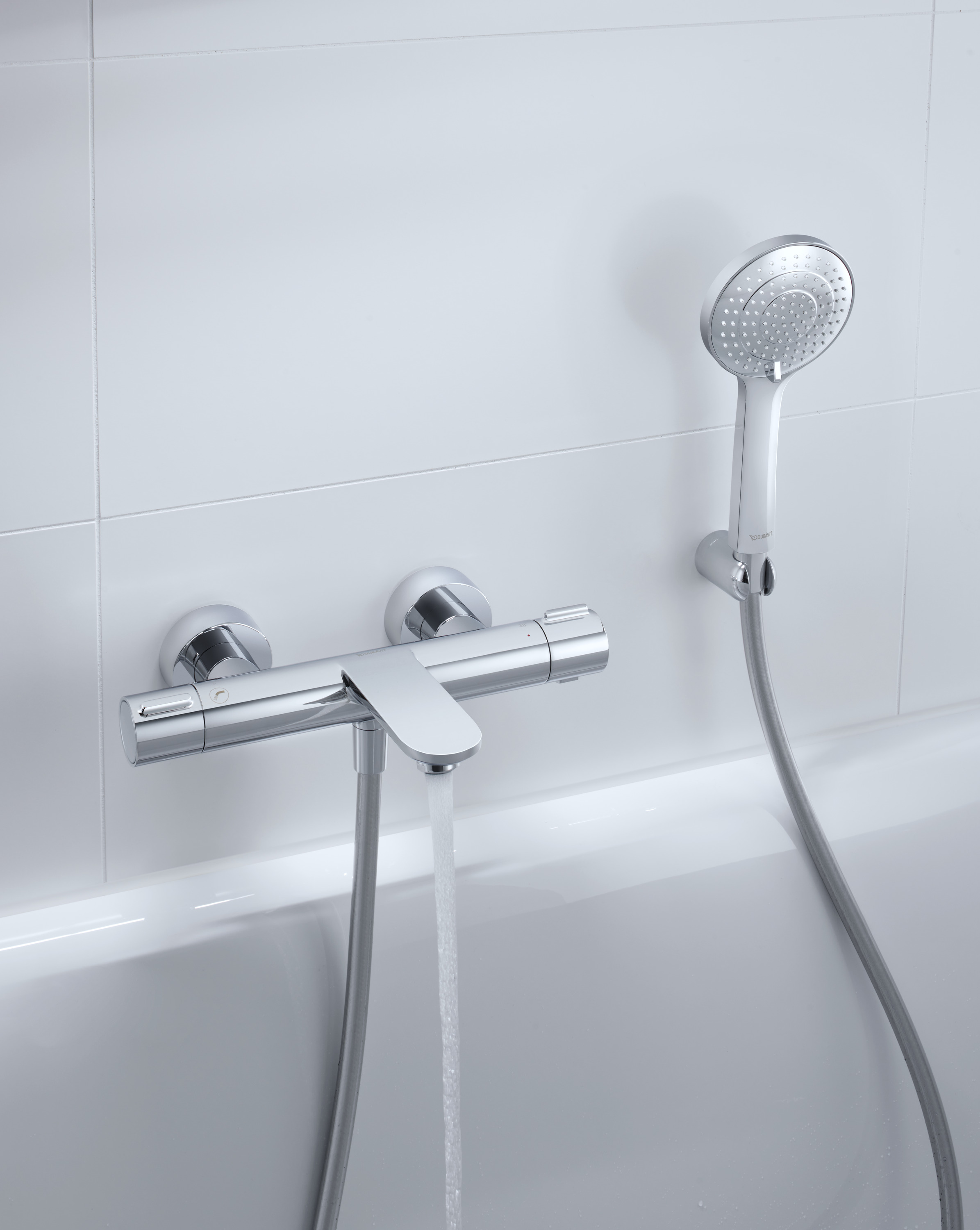 Baterie cada Duravit WA5220000010, Wave, montaj pe perete, tip incastrare aparent, tip comanda dubla comanda, crom [3]
