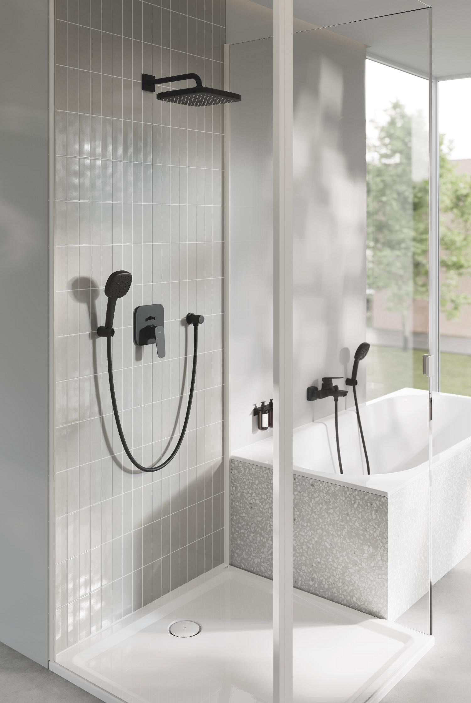 Baterie cada Grohe 1018142430, Cubeo, montaj pe perete, tip incastrare aparent, tip comanda monocomanda, negru [2]