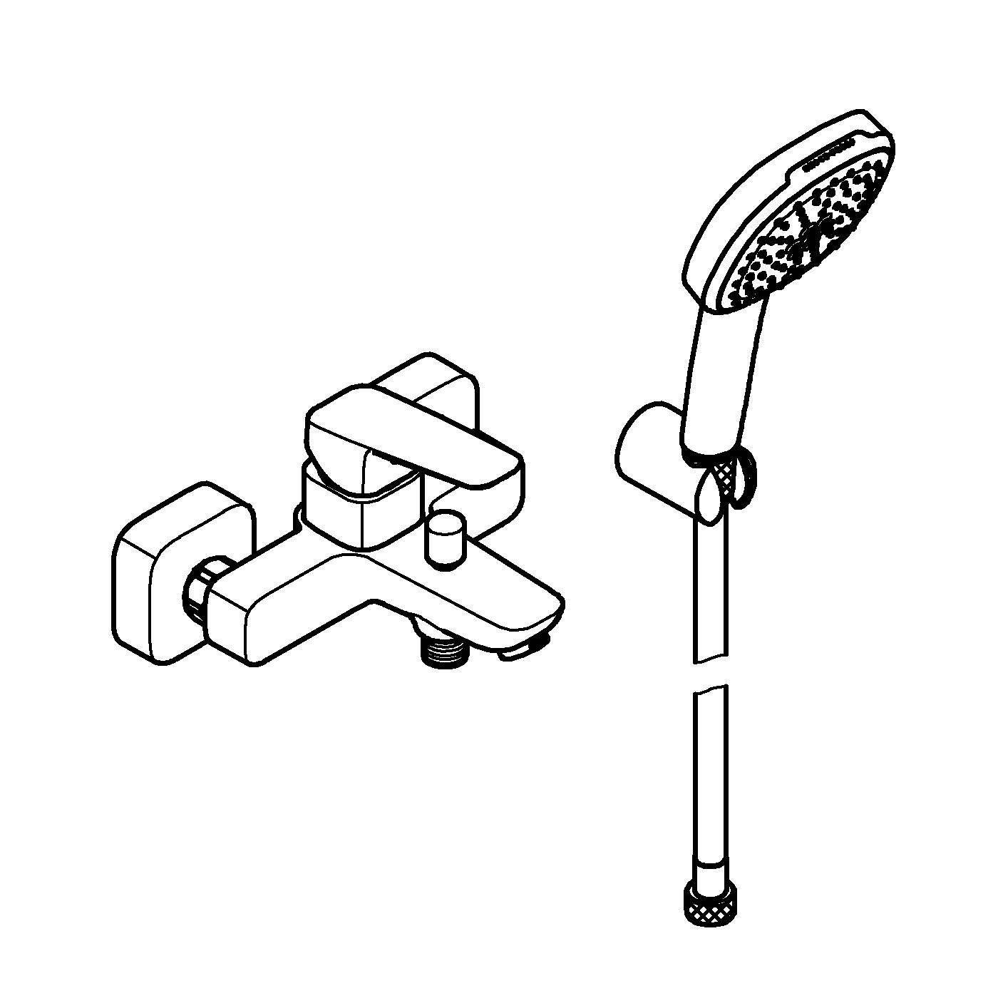 Baterie cada Grohe 1018142430, Cubeo, montaj pe perete, tip incastrare aparent, tip comanda monocomanda, negru [4]