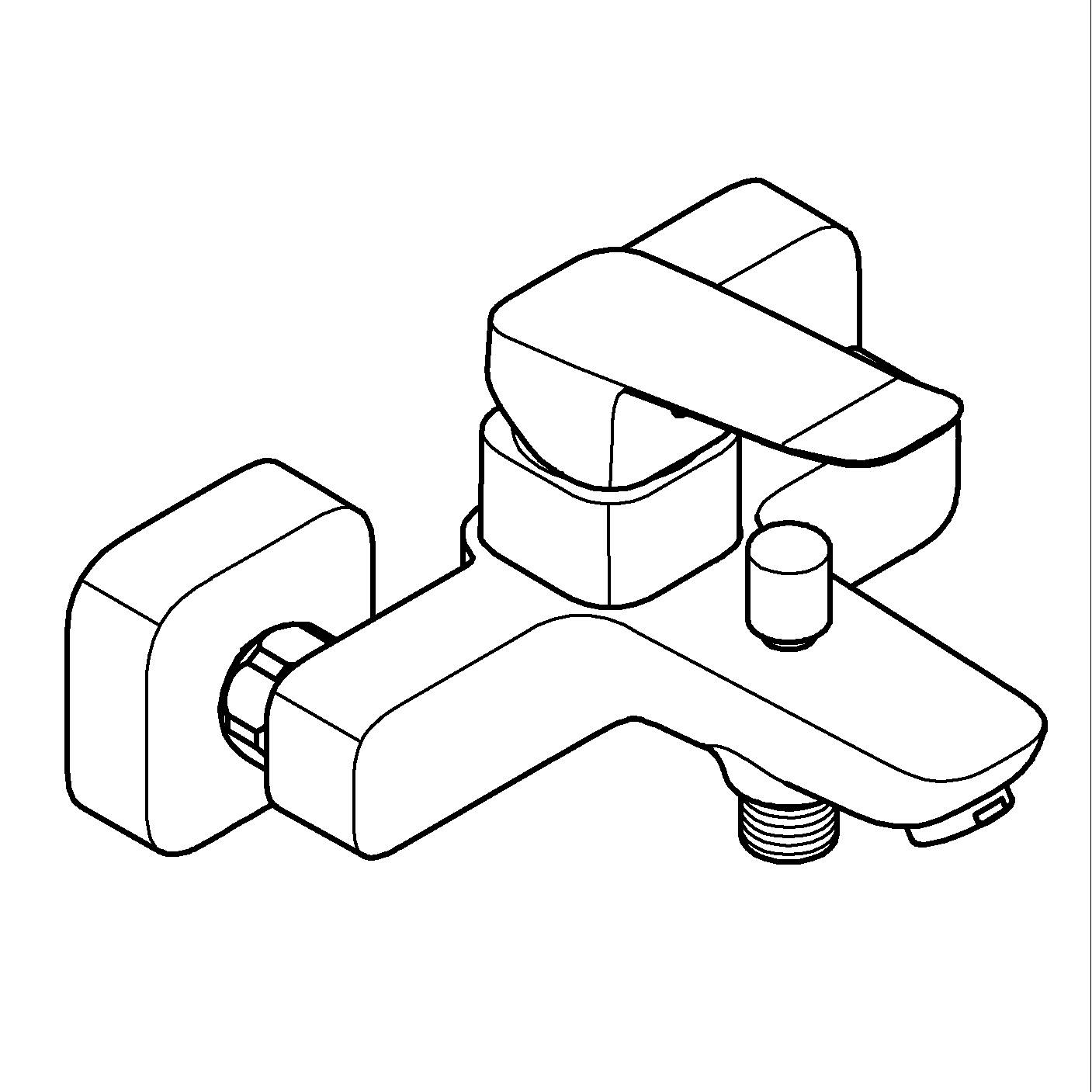 Baterie cada Grohe 1018722430, Dice, montaj pe perete, tip incastrare aparent, tip comanda monocomanda, negru [8]
