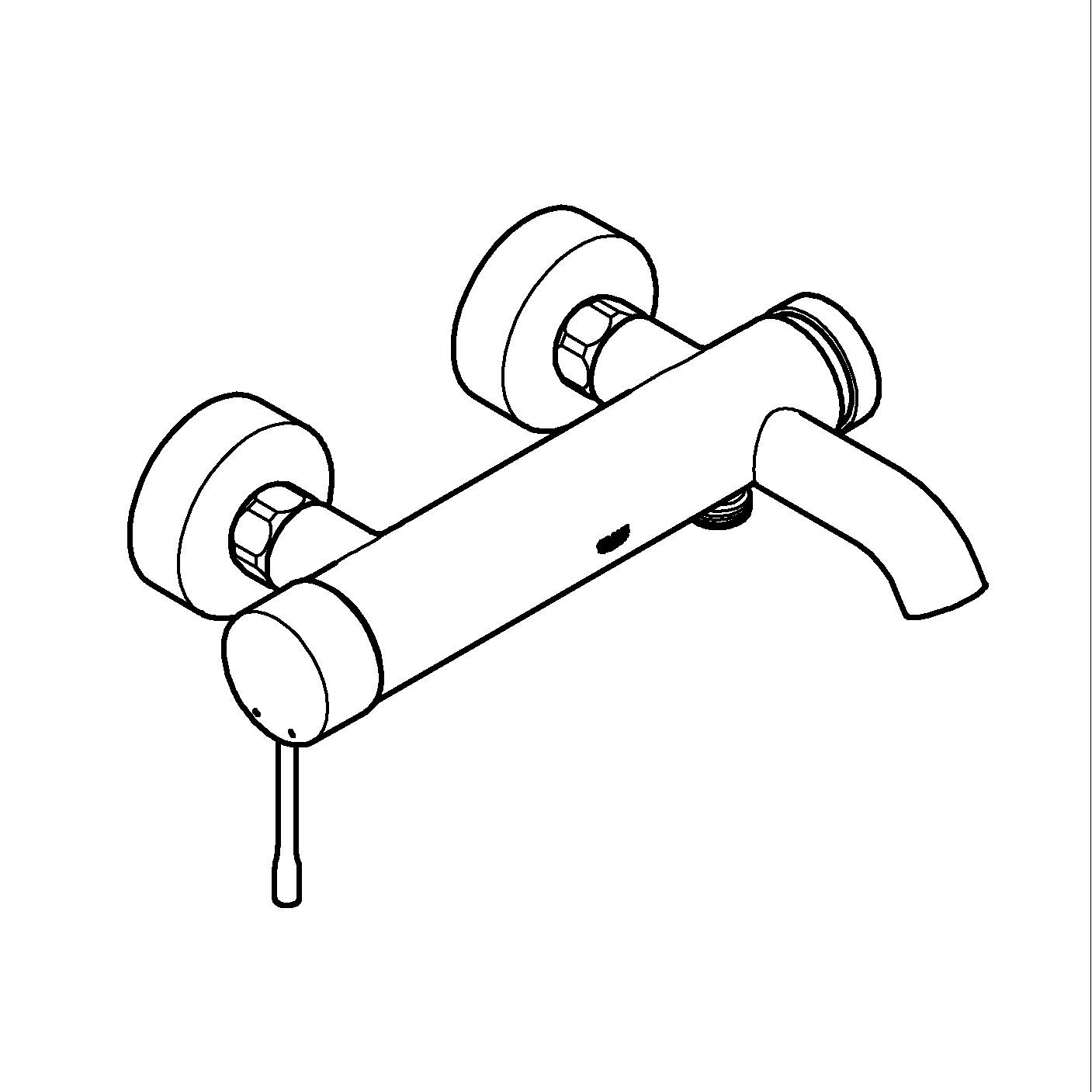 Baterie cada Grohe 336242431, Essence, montaj pe perete, tip incastrare aparent, tip comanda monocomanda, negru [3]