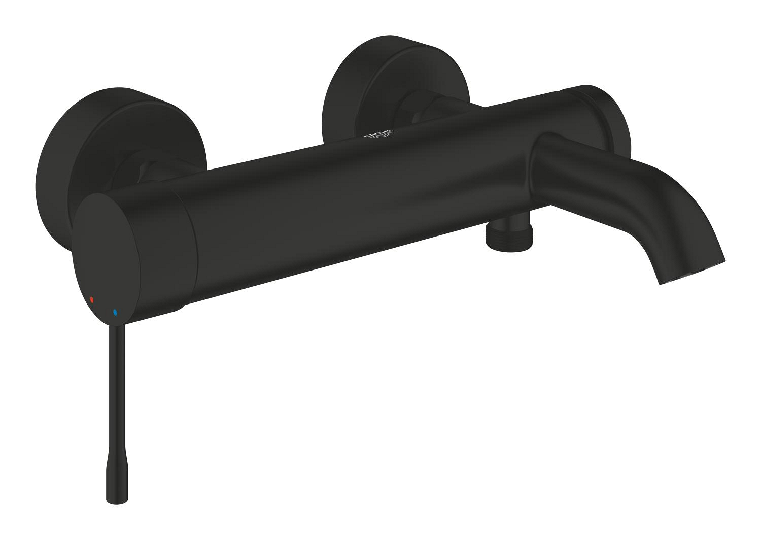 Baterii sanitare - Baterie cada Grohe 336242431, Essence, montaj pe perete, tip incastrare aparent, tip comanda monocomanda, negru
