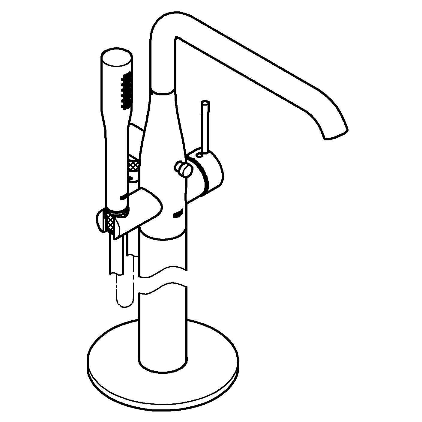Baterie cada Grohe 25248001, Essence, montaj pe podea, tip incastrare aparent, tip comanda monocomanda, crom [2]