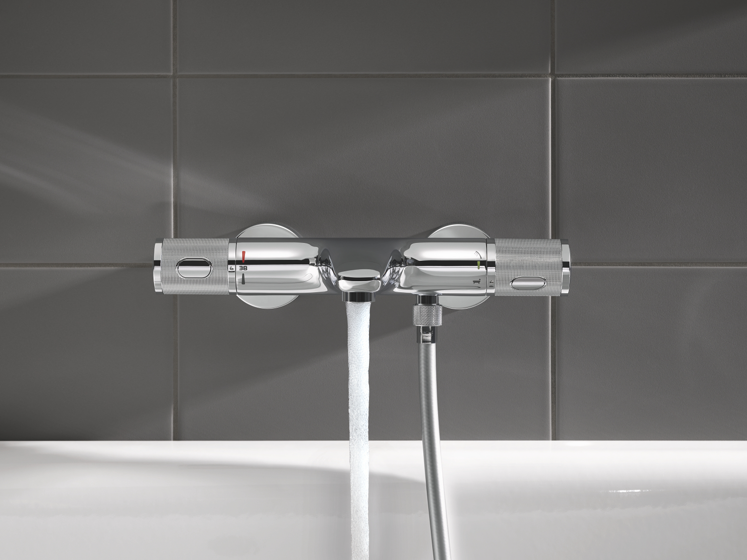 Set baterie cada Grohe 34788000, Baterie cada Precision Feel, montaj pe perete, tip incastrare aparent, crom [6]