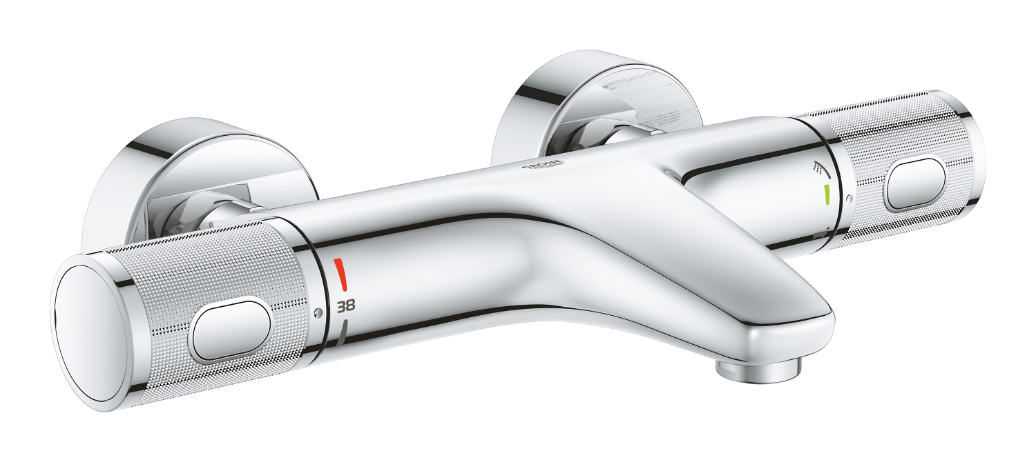Baterii sanitare - Set baterie cada Grohe 34788000, Baterie cada Precision Feel, montaj pe perete, tip incastrare aparent, crom