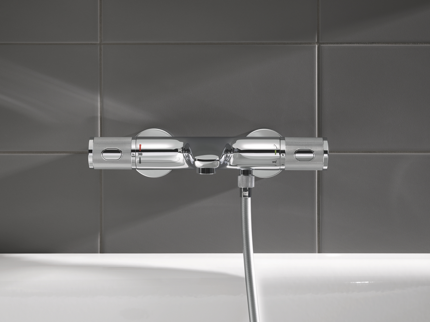 Set baterie cada Grohe 34788000, Baterie cada Precision Feel, montaj pe perete, tip incastrare aparent, crom [7]