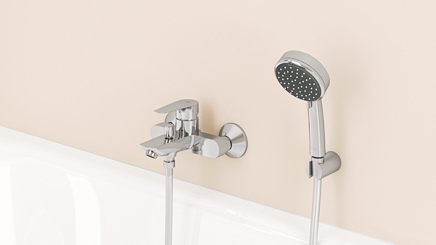 Baterie cada Grohe 24198001, Start Edge, montaj pe perete, tip incastrare aparent, tip comanda monocomanda, crom [1]