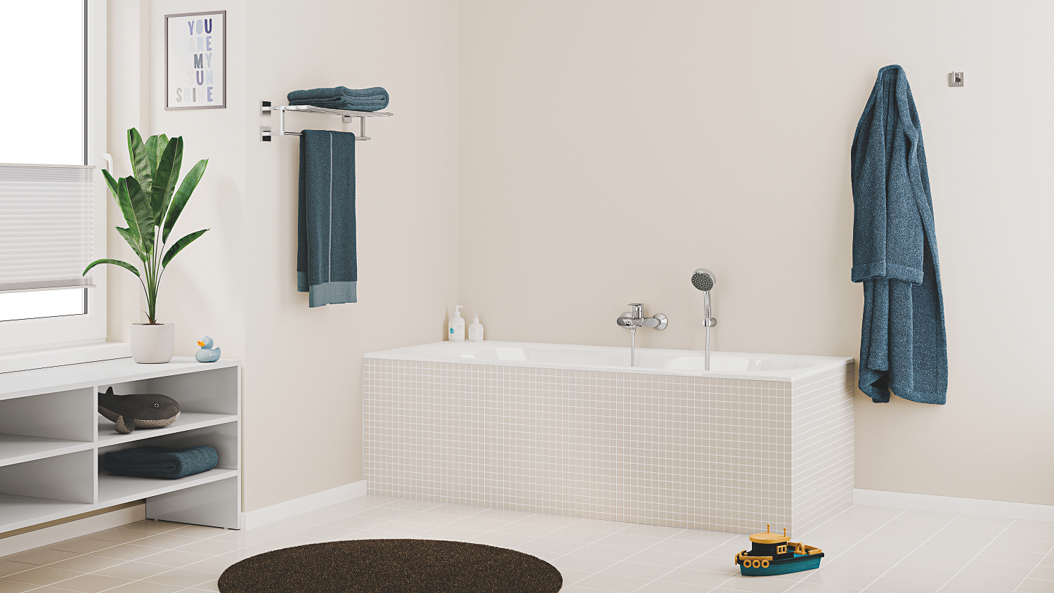 Baterie cada Grohe 24198001, Start Edge, montaj pe perete, tip incastrare aparent, tip comanda monocomanda, crom [7]