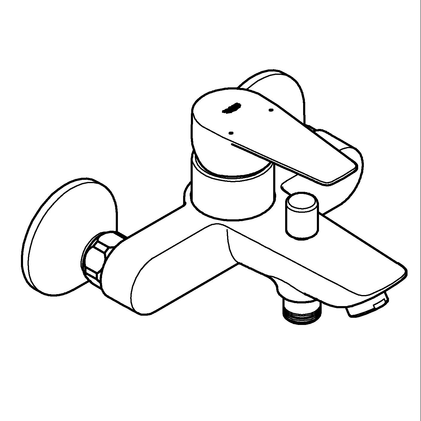 Baterie cada Grohe 241982431, StartEdge, montaj pe perete, tip incastrare aparent, tip comanda monocomanda, negru [7]