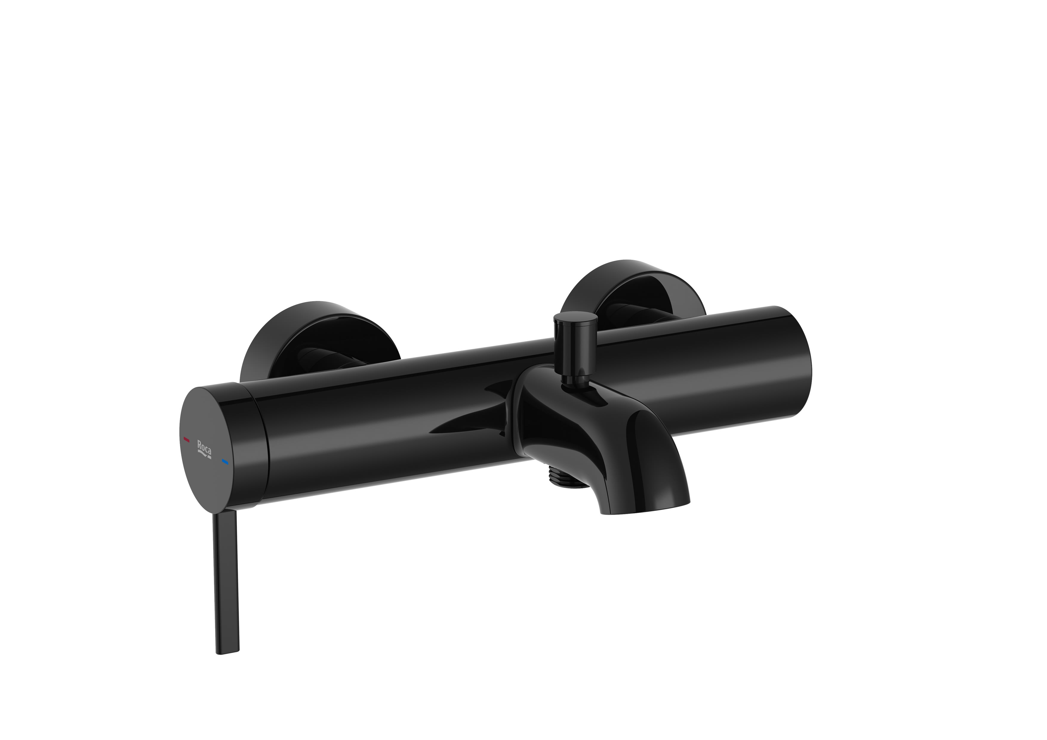 Baterii sanitare - Baterie cada Roca A5A029ECN0, Ona, montaj pe perete, tip incastrare aparent, tip comanda monocomanda, negru