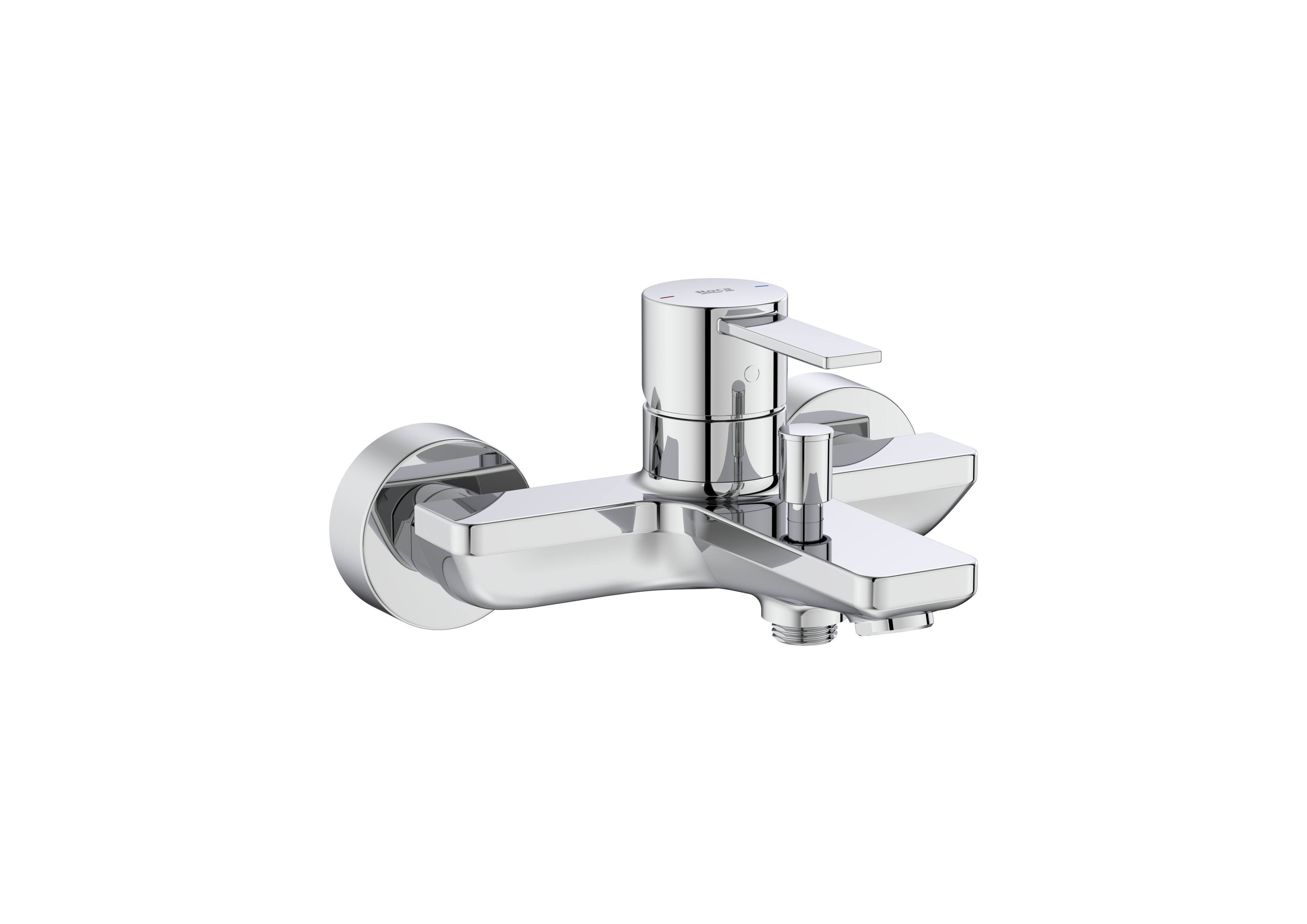 Baterii sanitare - Baterie cada Roca A5A025FC00, Targa, montaj pe perete, tip incastrare aparent, tip comanda monocomanda, crom