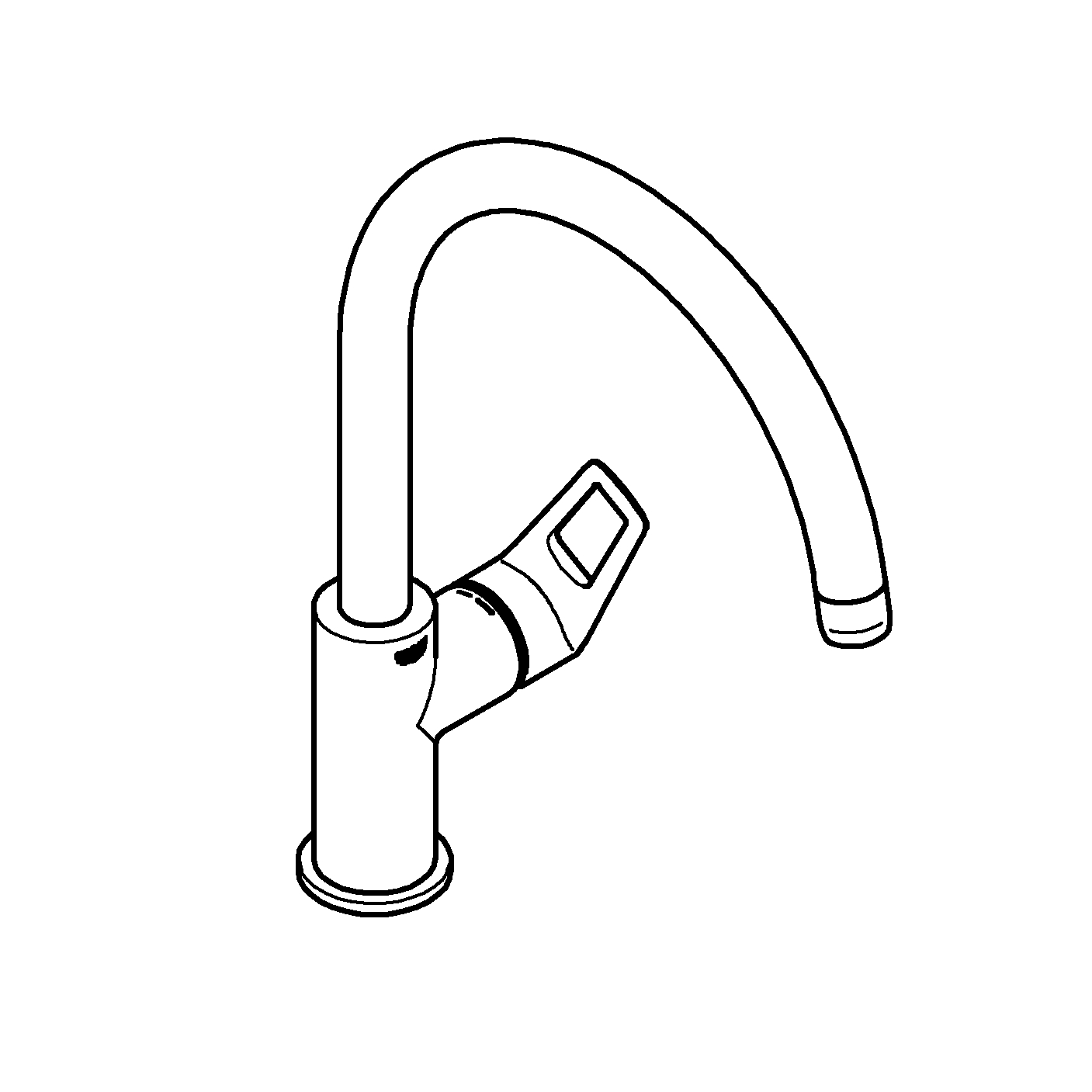 Baterie bucatarie Grohe 31368001, bucatarie Bauloop, tip comanda monocomanda, marime inalta, forma pipa tip c, crom [4]