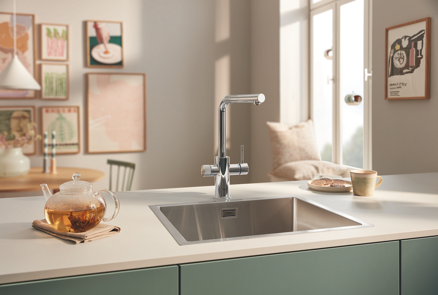 Baterie cu filtrare Grohe 30591000, bucatarie Blue Pure Minta, tip comanda dubla comanda, marime inalta, crom [4]