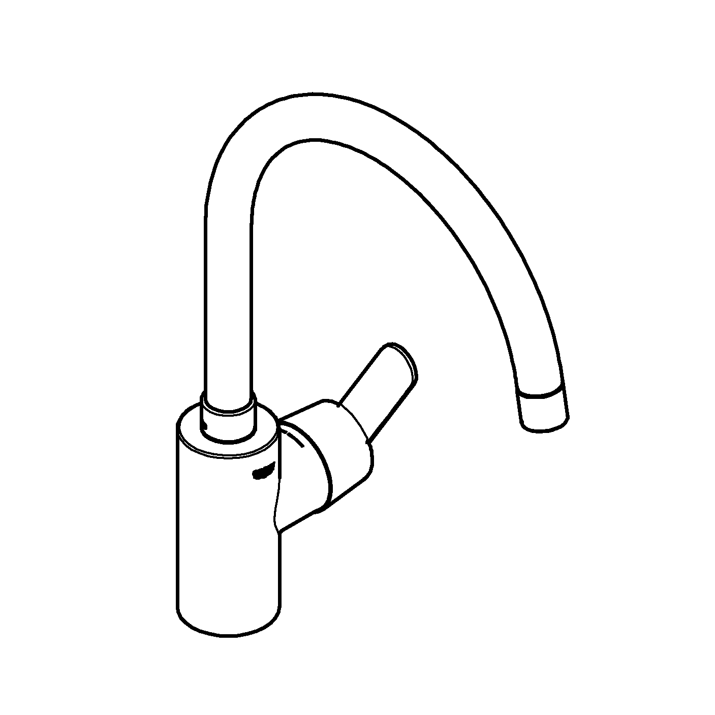 Baterie bucatarie Grohe 31494001, bucatarie Get, tip comanda monocomanda, marime inalta, forma pipa tip c, crom [5]