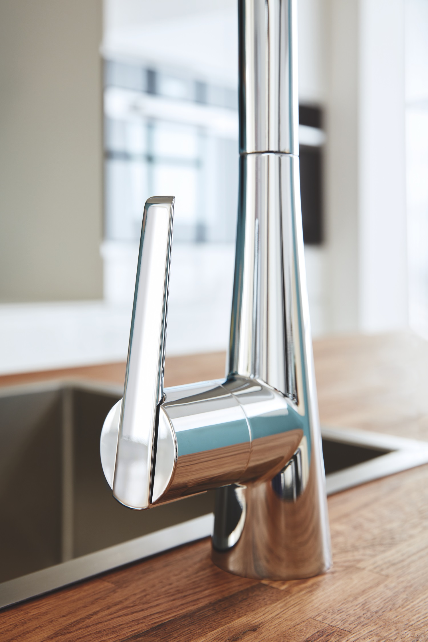 Baterie bucatarie Grohe 32294002, bucatarie Zedra, tip comanda monocomanda, marime inalta, forma pipa tip c, crom [13]