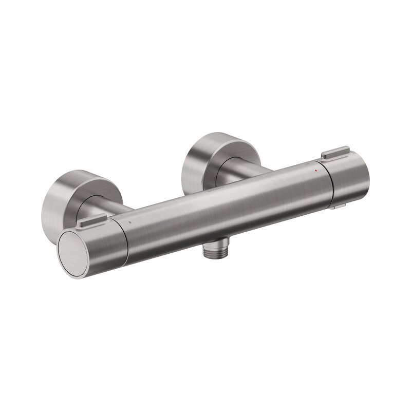 Baterii sanitare - Baterie dus Duravit TH4220000070, tip incastrare aparent, tip comanda dubla comanda, termostat, otel satinat