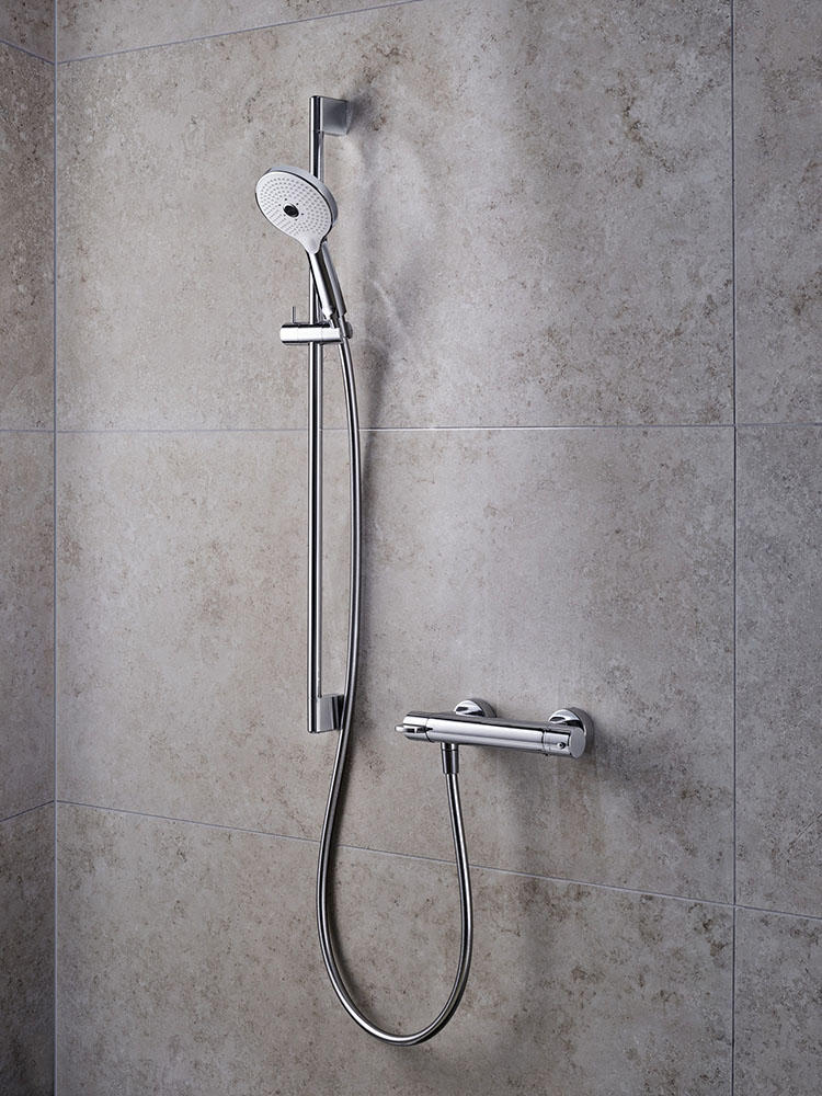 Baterie dus Duravit B14220000010, B.1, tip incastrare aparent, tip comanda monocomanda, termostat, crom [3]