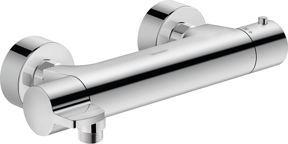 Baterii sanitare - Baterie dus Duravit B14220000010, B.1, tip incastrare aparent, tip comanda monocomanda, termostat, crom