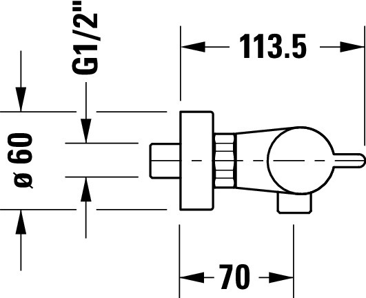 Baterie dus Duravit B24220000010, B.2, tip incastrare aparent, tip comanda monocomanda, termostat, crom [2]