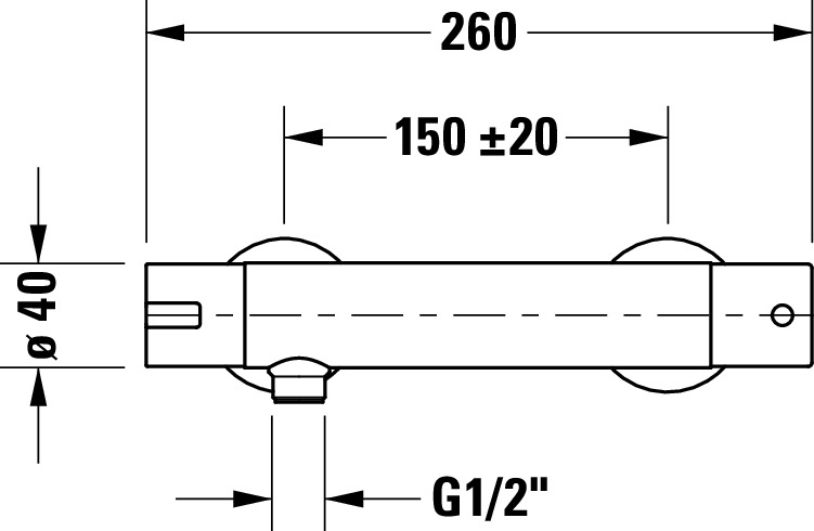 Baterie dus Duravit B24220000010, B.2, tip incastrare aparent, tip comanda monocomanda, termostat, crom [3]