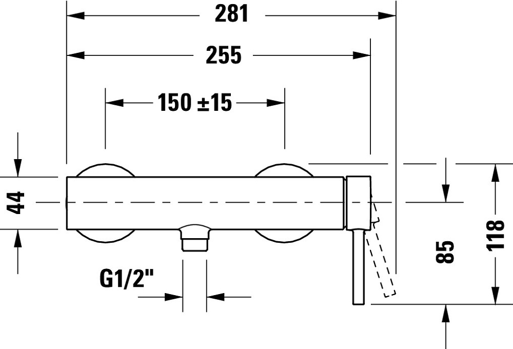 Baterie dus Duravit CE4230000010, Circle, tip incastrare aparent, compatibil cu instalatii sanitare standard, crom [6]