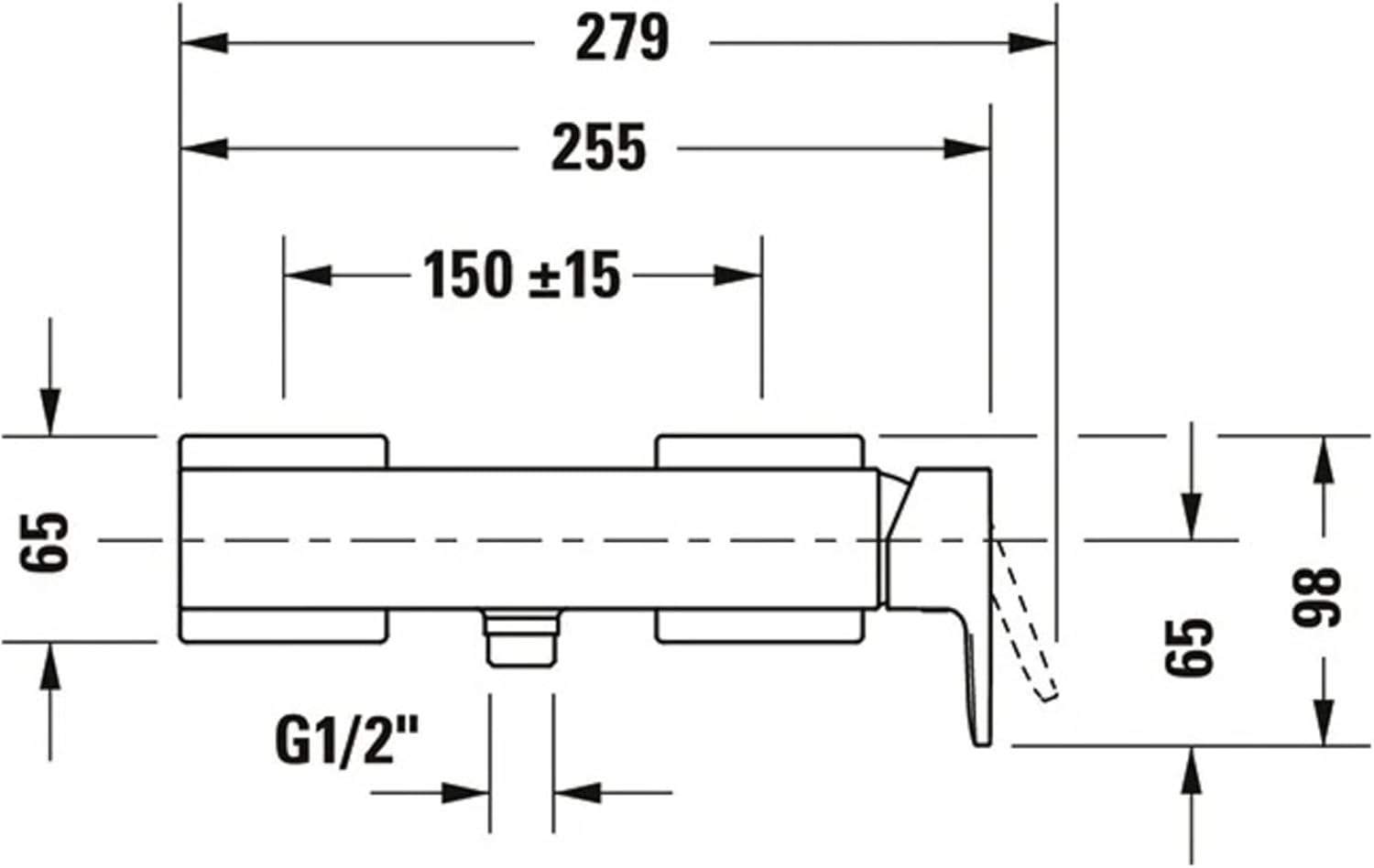 Baterie dus Duravit MH4230000010, Manhattan, tip incastrare aparent, compatibil cu instalatii sanitare standard, crom [5]